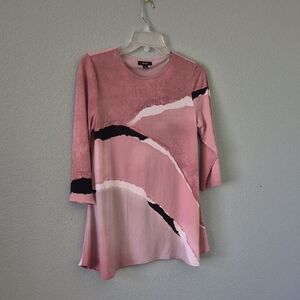 Alfani Pink and Black Long Sleeve Top